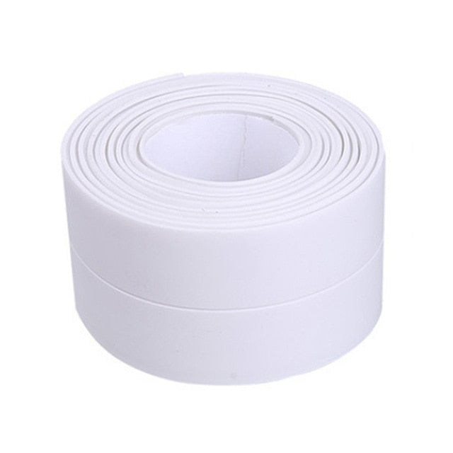 Cocina DIY papel tapiz autoadhesivo cinta de borde impermeable blanco a prueba de moho sellador tira PVC Wallterproof cinta adhesiva