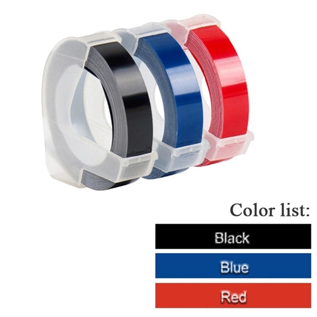 Color blanco para impresora de etiquetas MOTEX E101 con cinta de etiquetas de 9mm, fabricante de etiquetas Manual DIY, máquina de escribir para fabricante de etiquetas en relieve dymo