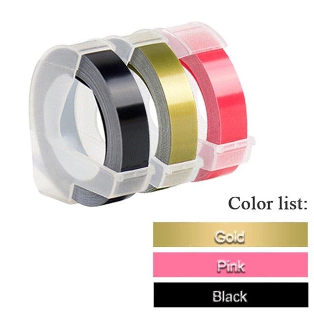 Color blanco para impresora de etiquetas MOTEX E101 con cinta de etiquetas de 9mm, fabricante de etiquetas Manual DIY, máquina de escribir para fabricante de etiquetas en relieve dymo