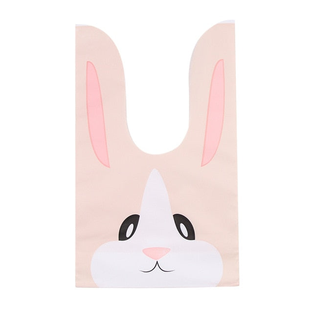 20/50pcs Rabbit Gift Bags Cones Transprant Plastic Bag Carrot Candy Bags Kids Birthday Party Decoration Easter Party Decorations