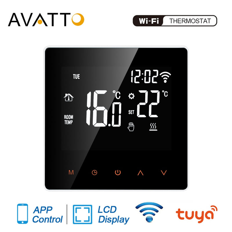 Termostato inteligente AVATTO Tuya WiFi, controlador remoto de temperatura de caldera de agua/Gas de calefacción de suelo eléctrico para Google Home, Alexa