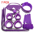 Kits de BDSM de cuero Sexy, juego de Bondage sexual de felpa, esposas, juegos sexuales, látigo, mordaza, pinzas para pezones, Juguetes sexuales para parejas, accesorios exóticos