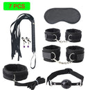 Kits de BDSM de cuero Sexy, juego de Bondage sexual de felpa, esposas, juegos sexuales, látigo, mordaza, pinzas para pezones, Juguetes sexuales para parejas, accesorios exóticos