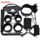 Kits de BDSM de cuero Sexy, juego de Bondage sexual de felpa, esposas, juegos sexuales, látigo, mordaza, pinzas para pezones, Juguetes sexuales para parejas, accesorios exóticos
