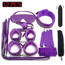 Kits de BDSM de cuero Sexy, juego de Bondage sexual de felpa, esposas, juegos sexuales, látigo, mordaza, pinzas para pezones, Juguetes sexuales para parejas, accesorios exóticos