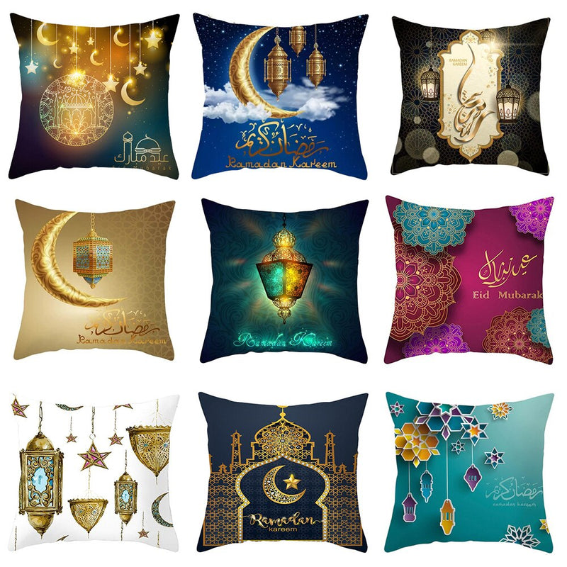 Ramadan MUBARAK Cushion Cover Eid Mubarak Decoration Islamic Muslim Party Favors Islam Gifts Eid Al Adha Ramadan Kareem 45x45cm