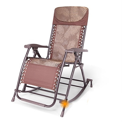 Büro-Outdoor-Freizeitstuhl Bequemer Relax-Schaukelstuhl Klappbarer Lounge-Stuhl Relax-Stuhl Nickerchen-Liegestuhl 180 kg Lager
