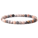 Pulsera de energía de cuentas de Chakra de 4mm, pulsera elástica de piedra de ónix de ágatas redondas naturales, brazaletes para mujeres y hombres, joyería de Yoga hecha a mano