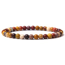 Pulsera de energía de cuentas de Chakra de 4mm, pulsera elástica de piedra de ónix de ágatas redondas naturales, brazaletes para mujeres y hombres, joyería de Yoga hecha a mano