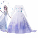 Disney Frozen 2 Kostüm für Mädchen Prinzessin Elsa Kleid Weiß Pailletten Mesh Ballkleid Kinder Schneekönigin Cosplay Karnevalskleidung