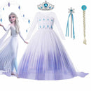 Disney Frozen 2 Kostüm für Mädchen Prinzessin Elsa Kleid Weiß Pailletten Mesh Ballkleid Kinder Schneekönigin Cosplay Karnevalskleidung