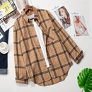 Plaid Shirts Womens Blouses Long Sleeve Lady Checked Tops Loose Female Outwear Casual Clothes Spring Autumn News