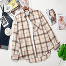 Plaid Shirts Womens Blouses Long Sleeve Lady Checked Tops Loose Female Outwear Casual Clothes Spring Autumn News