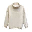 Spring 2019 new knitwear women's long-sleeved gold velvet Snowier high-necked loose-fitting sweater girl