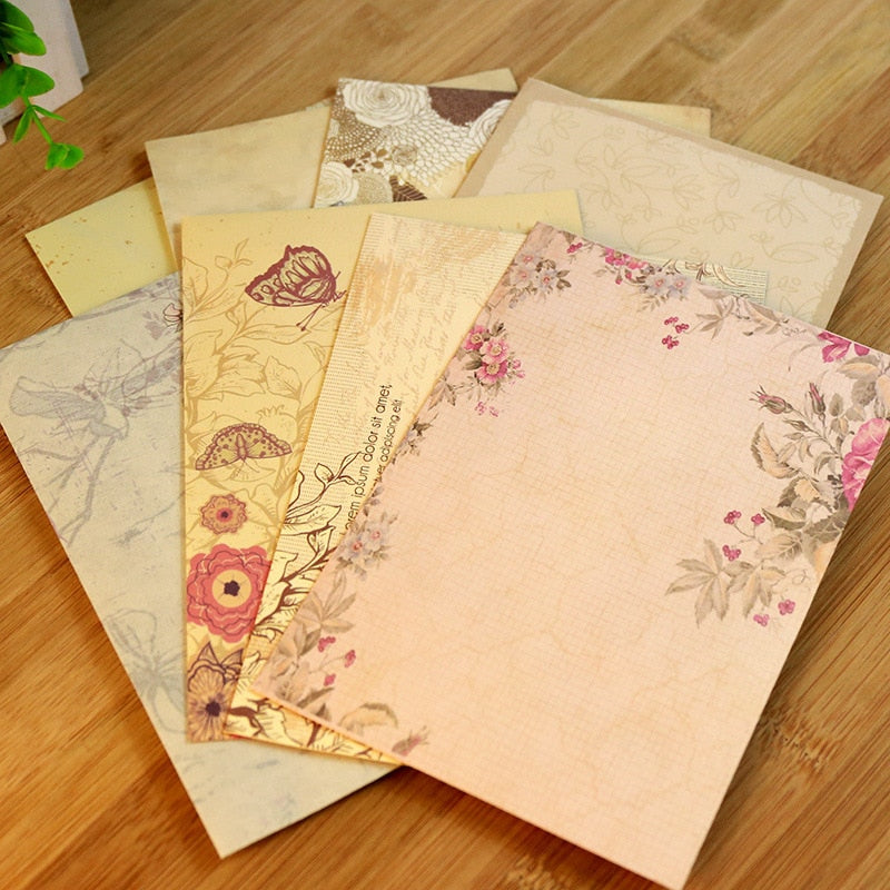 10pcs Vintage Office Message Writing Paper Letter Set European Country Style Love Envelope Letter Paper School Stationery Supply