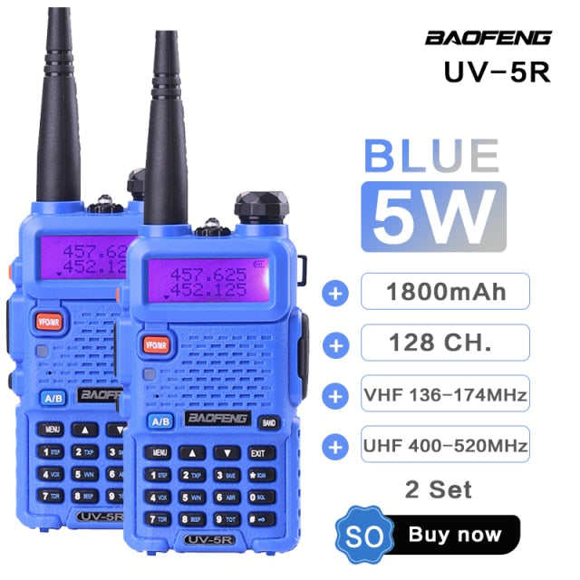 BaoFeng UV 5R Walkie Talkie estación de Radio Comunicador UV-5R HAM transceptor intercomunicador de doble banda Walkie Talkie de mano UV82