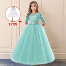 Retail Kids Party Evening Gowns Lace Ball Gown Flower Girl Dresses For Weddings First Communion Dresses For Girls
