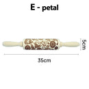 Christmas Rolling Pins Rock Snowflake Elk Wooden Rolling Embossing Baking Cookies Biscuit Fondant Cake Patterned Roller 35*5cm