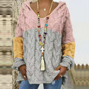 Women Sweaters Plus Size Hooded Causal Long Sleeve Loose Knit Coat Winter Fashion Striped Ladies Knitted Wear S-3XL