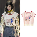New  house of big runway looks female cartoon elephant jacquard coat color shawl sleeveless sweater SA0512