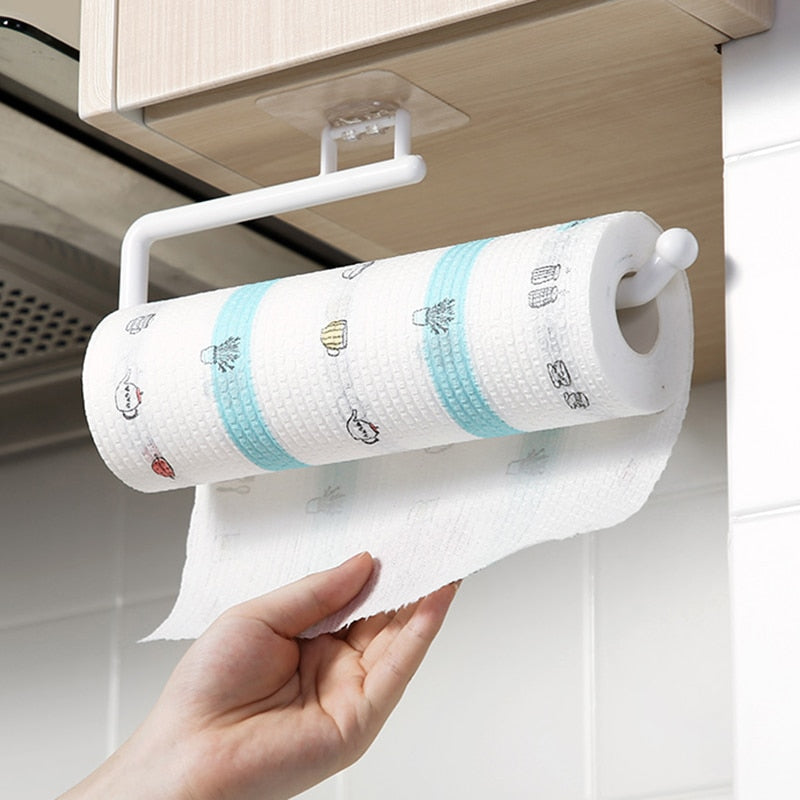 Kitchen Paper Roll Holder Towel Hanger Rack Bar Cabinet Rag Hanging Holder Shelf Toilet Paper Holders