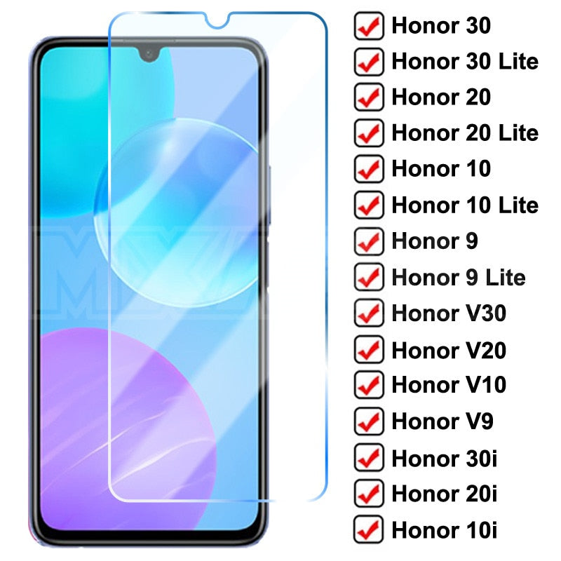 Vidrio Protector completo 9D para Huawei Honor 30 20 10 Lite V30 V20 V10 vidrio templado Honor 9 8 Lite 30i 20i 10i Protector de pantalla