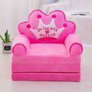 115CM Baby Kid Sofa Fashion Cartoon Crown Seat Child Chair Toddler Child Cover for Sofa Folding with Filling Material Mini Sofa
