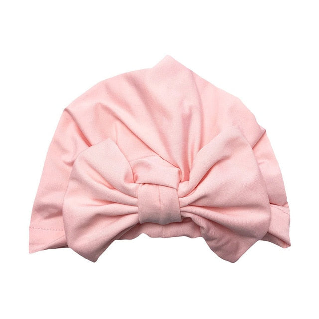 Baby Headband Hat Bowknot Print Cotton Stretchy Turban Headband Infant Head Wrap Beanie Hat Girls Headwear Baby Hair Accessories