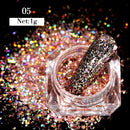 Holographics Powder Nail Glitter Laser Silver Pink Glitter Chrome Nail Powder Shimmer Gel Polish Flakes for Pigment Dust