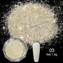 Holographics Powder Nail Glitter Laser Silver Pink Glitter Chrome Nail Powder Shimmer Gel Polish Flakes for Pigment Dust