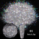 Holographics Powder Nail Glitter Laser Silver Pink Glitter Chrome Nail Powder Shimmer Gel Polish Flakes for Pigment Dust