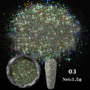 Holographics Powder Nail Glitter Laser Silver Pink Glitter Chrome Nail Powder Shimmer Gel Polish Flakes for Pigment Dust