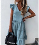Summer Dress 2021 Women Polka Dot Street Sexy Casual Loose Thin Beach Party Dress Plus Size V Neck Mini Dress Female Vestidos