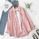 Camisas a cuadros, blusas y blusas para mujer, camisas de manga larga con estampado informal para mujer, prendas de vestir holgadas de algodón a cuadros para mujer, noticias de primavera