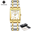 Relogio Masculino WWOOR, reloj de oro para hombre, relojes cuadrados para hombre, marca superior de lujo, reloj de pulsera resistente al agua de acero inoxidable y cuarzo dorado
