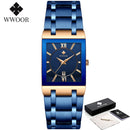 Relogio Masculino WWOOR, reloj de oro para hombre, relojes cuadrados para hombre, marca superior de lujo, reloj de pulsera resistente al agua de acero inoxidable y cuarzo dorado