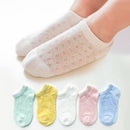 5 Pairs/Lot Children Cotton Socks Boy Girl Baby Infant Ultrathin Fashion Breathable Solid Mesh Socks For Summer 1-12T Teens Kids