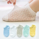 5 Pairs/Lot Children Cotton Socks Boy Girl Baby Infant Ultrathin Fashion Breathable Solid Mesh Socks For Summer 1-12T Teens Kids