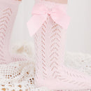 Summer Baby Girls Socks Toddlers Bow Long Sock Kids Knee High Soft Cotton Mesh Spanish Style Children 0-5 Years Breathable Socks