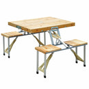 Mesa plegable para exteriores, silla para acampar, aleación de aluminio, Picnic, resistente al agua, mesa plegable duradera, escritorio para 85,5x67x72,5 CM