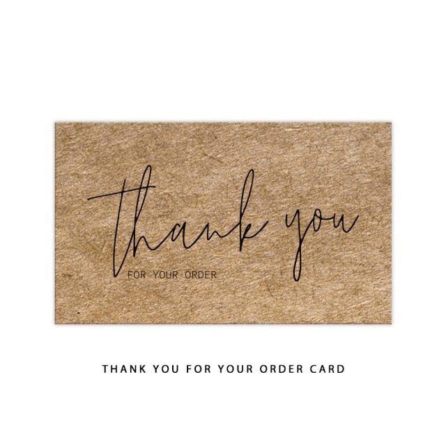 30 Pcs/pack Natural Kraft Paper Thank You For Your Order Card Handmade Custom Card For Small Business Gift Decoration Labels