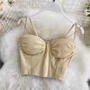 Camis para mujer camisola nueva Sexy mujer Crop Tops encaje espalda descubierta camiseta sin mangas mujer lindo chaleco elegante francés Chic ropa