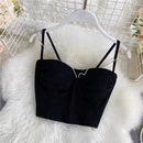 Camis para mujer camisola nueva Sexy mujer Crop Tops encaje espalda descubierta camiseta sin mangas mujer lindo chaleco elegante francés Chic ropa