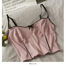 Camis para mujer camisola nueva Sexy mujer Crop Tops encaje espalda descubierta camiseta sin mangas mujer lindo chaleco elegante francés Chic ropa