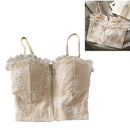 Camis para mujer camisola nueva Sexy mujer Crop Tops encaje espalda descubierta camiseta sin mangas mujer lindo chaleco elegante francés Chic ropa