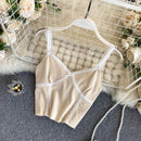 Camis para mujer camisola nueva Sexy mujer Crop Tops encaje espalda descubierta camiseta sin mangas mujer lindo chaleco elegante francés Chic ropa