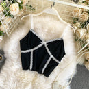 Camis para mujer camisola nueva Sexy mujer Crop Tops encaje espalda descubierta camiseta sin mangas mujer lindo chaleco elegante francés Chic ropa