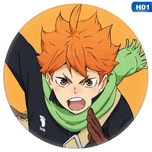 Haikyu!! Cosplay Abzeichen Hinata Shoyo Brosche Pins Anime Volleyball Boy Button Badge Collection Geschenk für Rucksäcke Kleidung Decor