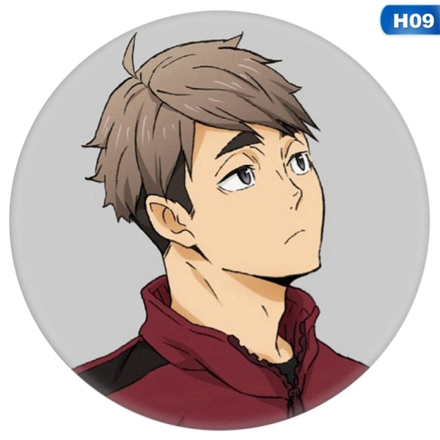 Haikyuu!! Cosplay Badges Hinata Shoyo Brooch Pins Anime Volleyball Boy Button Badge Collection Gift  for Backpacks Clothes Decor