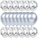 Juego de Globos de confeti dorado de 20 piezas, globo cromado metálico, decoración de boda para fiesta de cumpleaños, Globos de aniversario, Globos para Baby Shower